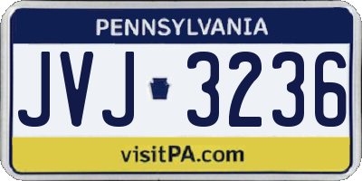 PA license plate JVJ3236