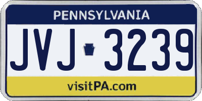 PA license plate JVJ3239