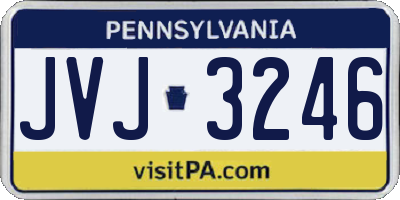 PA license plate JVJ3246
