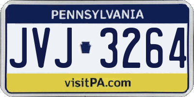 PA license plate JVJ3264