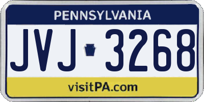 PA license plate JVJ3268