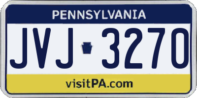 PA license plate JVJ3270