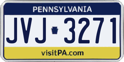 PA license plate JVJ3271