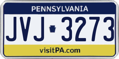 PA license plate JVJ3273