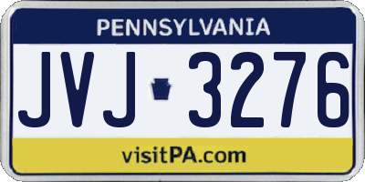 PA license plate JVJ3276