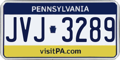 PA license plate JVJ3289