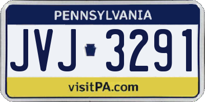 PA license plate JVJ3291