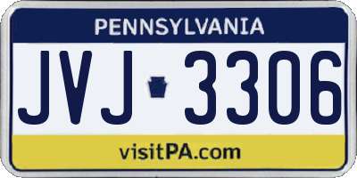 PA license plate JVJ3306