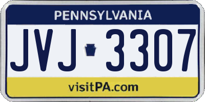 PA license plate JVJ3307
