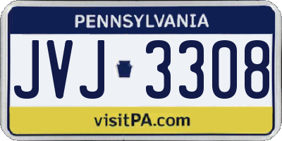 PA license plate JVJ3308
