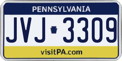 PA license plate JVJ3309