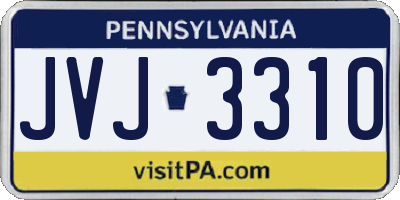 PA license plate JVJ3310