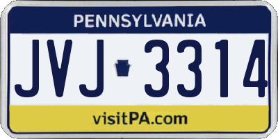 PA license plate JVJ3314
