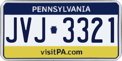 PA license plate JVJ3321