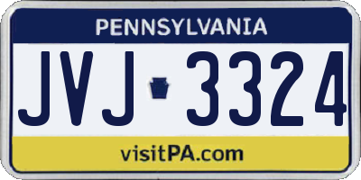 PA license plate JVJ3324