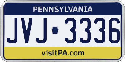 PA license plate JVJ3336