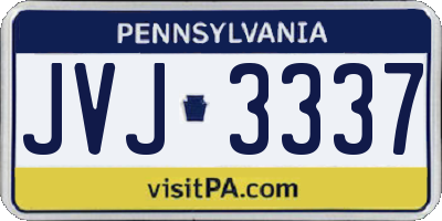 PA license plate JVJ3337