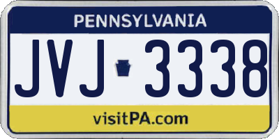 PA license plate JVJ3338