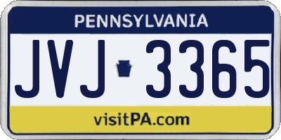 PA license plate JVJ3365