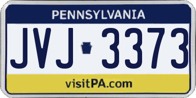 PA license plate JVJ3373