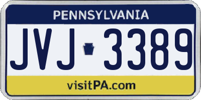 PA license plate JVJ3389