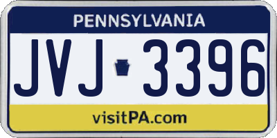 PA license plate JVJ3396