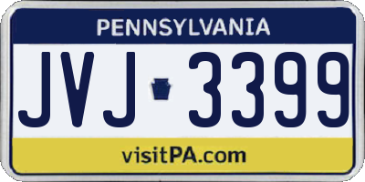 PA license plate JVJ3399