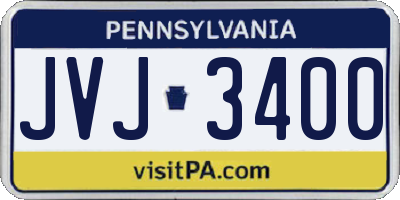 PA license plate JVJ3400