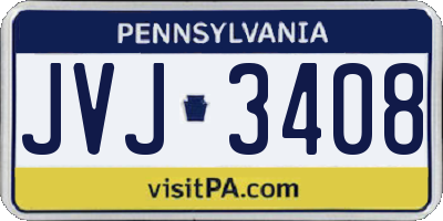 PA license plate JVJ3408