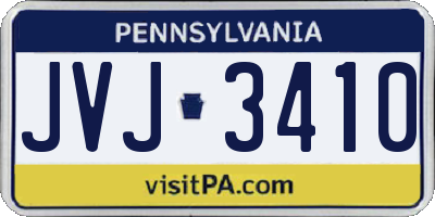 PA license plate JVJ3410