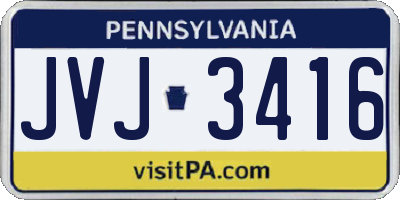 PA license plate JVJ3416