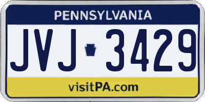 PA license plate JVJ3429