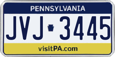 PA license plate JVJ3445