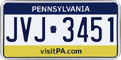 PA license plate JVJ3451