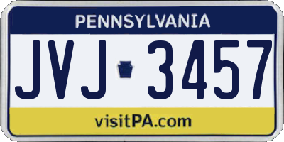 PA license plate JVJ3457