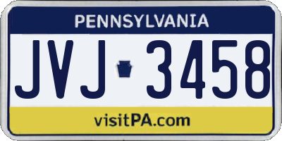 PA license plate JVJ3458