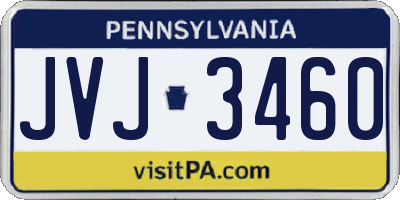 PA license plate JVJ3460