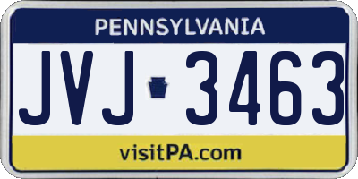 PA license plate JVJ3463