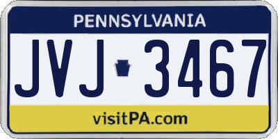 PA license plate JVJ3467