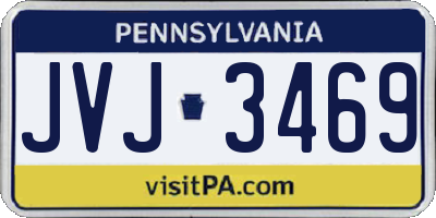 PA license plate JVJ3469