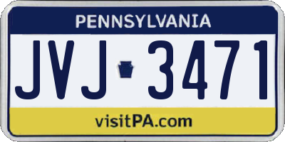 PA license plate JVJ3471