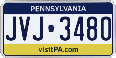 PA license plate JVJ3480