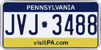 PA license plate JVJ3488