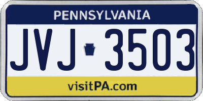 PA license plate JVJ3503
