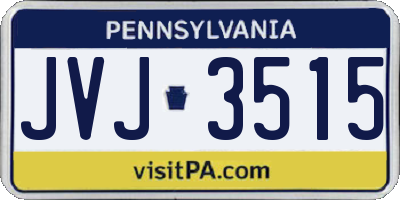 PA license plate JVJ3515