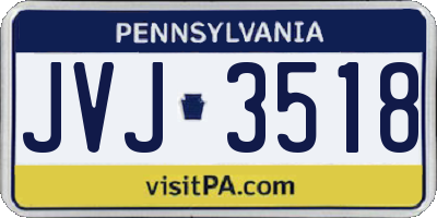 PA license plate JVJ3518