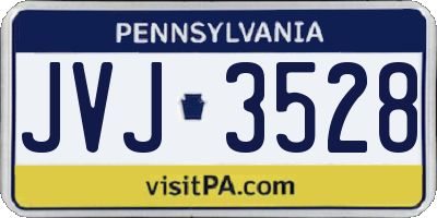 PA license plate JVJ3528