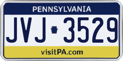 PA license plate JVJ3529