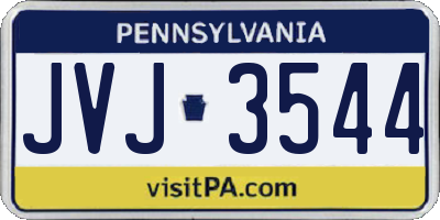 PA license plate JVJ3544