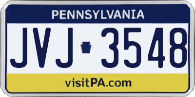 PA license plate JVJ3548